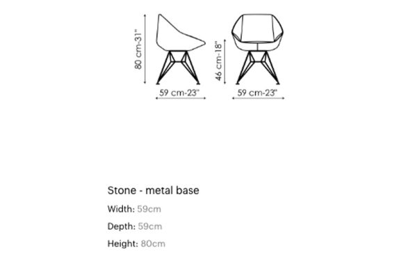 Италиански трапезарен стол STONE METAL от италианския производител BONALDO