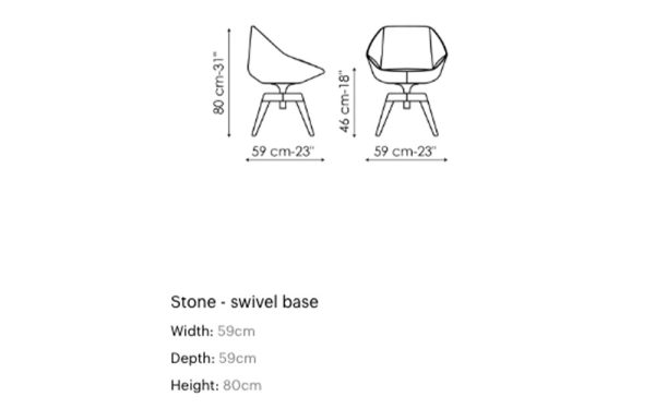 Италиански трапезарен стол STONE SWIVEL от италианския производител BONALDO