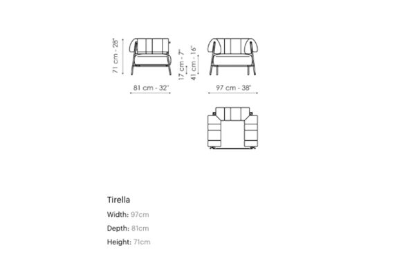 Италианско кресло TIRELLA от италианския производител BONALDO