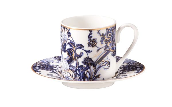Чаша за кафе с чинийка Azulejos Roberto Cavalli Home Luxury Tableware - Stolbg.com