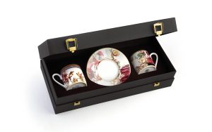 Подаръчен комплект за кафе Flowers DA, Сет от 4 части Roberto Cavalli Home Luxury Tableware - Stolbg.com