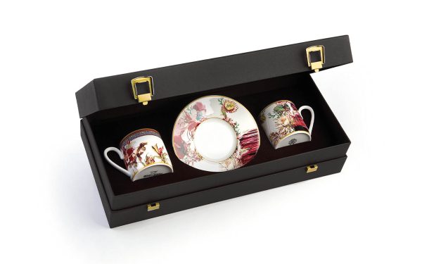 Подаръчен комплект за кафе Flowers DA, Сет от 4 части Roberto Cavalli Home Luxury Tableware - Stolbg.com