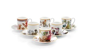 Подаръчен комплект за кафе Flowers, Сет от 12 части Roberto Cavalli Home Luxury Tableware - Stolbg.com