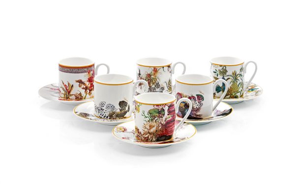 Подаръчен комплект за кафе Flowers, Сет от 12 части Roberto Cavalli Home Luxury Tableware - Stolbg.com