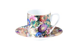 Чаша за кафе с чинийка Golden Flowers Roberto Cavalli Home Luxury Tableware - Stolbg.com