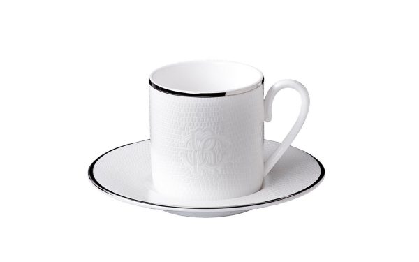 Подаръчен комплект за кафе Lizzard Platin, Сет от 4 части Roberto Cavalli Home Luxury Tableware - Stolbg.com