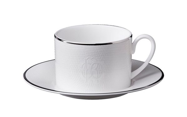 Чаша за чай с чинийка Lizzard Platin Roberto Cavalli Home Luxury Tableware - Stolbg.com