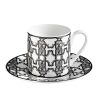 Чаша за кафе с чинийка Monogram Black Roberto Cavalli Home Luxury Tableware - Stolbg.com