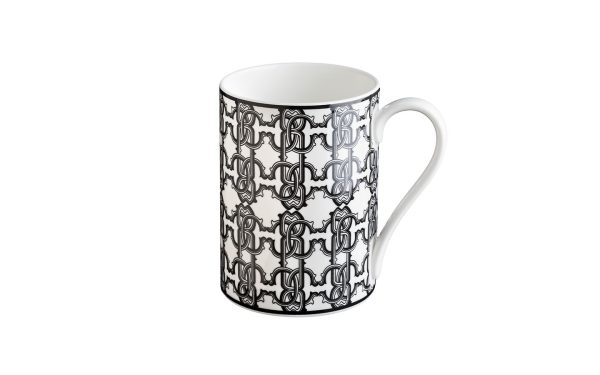 Порцеланова чаша/Мъг Monogram Black Roberto Cavalli Home Luxury Tableware - 1 - Stolbg.com