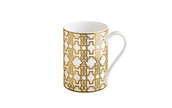 Порцеланова чаша/Мъг Monogram Gold Roberto Cavalli Home Luxury Tableware - 1 - Stolbg.com