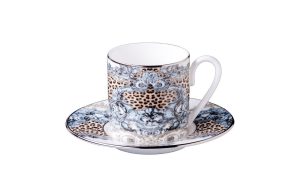 Чаша за кафе с чинийка Palazzo Pitti Platin Roberto Cavalli Home Luxury Tableware - Stolbg.com