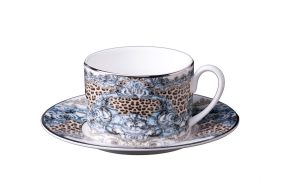 Чаша за чай с чинийка Palazzo Pitti Platin Roberto Cavalli Home Luxury Tableware - Stolbg.com