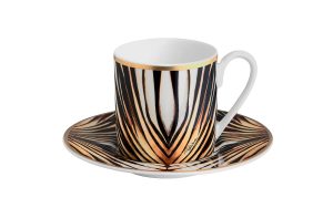 Чаша за кафе с чинийка Ray of Gold Roberto Cavalli Home Luxury Tableware - Stolbg.com