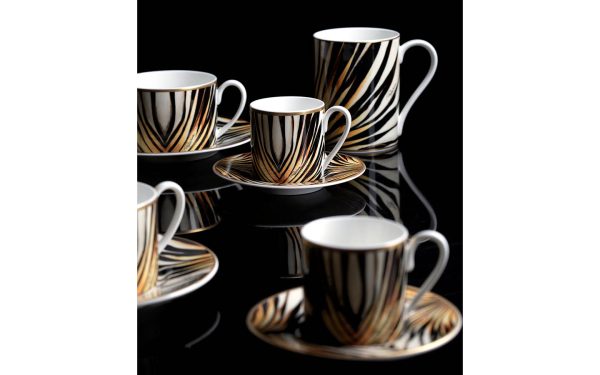 Чаша за кафе с чинийка Ray of Gold Roberto Cavalli Home Luxury Tableware - Stolbg.com
