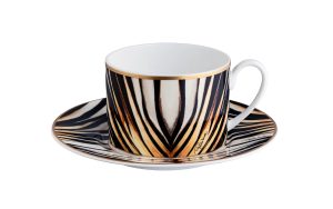 Чаша за чай с чинийка Ray of Gold Roberto Cavalli Home Luxury Tableware - Stolbg.com