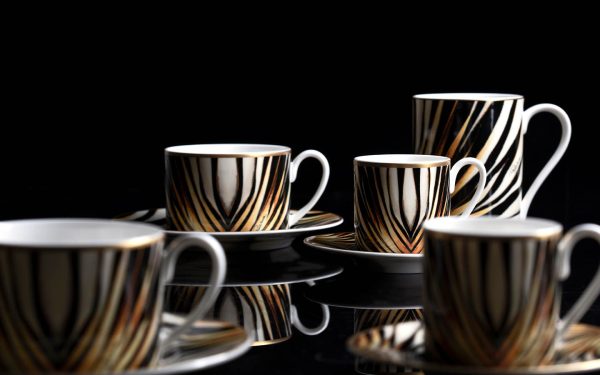 Чаша за чай с чинийка Ray of Gold Roberto Cavalli Home Luxury Tableware - Stolbg.com