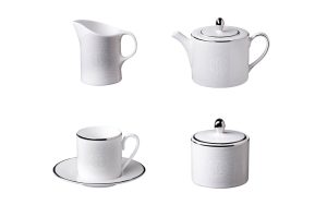 СЕРВИЗ ЗА КАФЕ LIZZARD PLATIN, СЕТ ОТ 15 ЧАСТИ Roberto Cavalli Home Luxury Tableware - Stolbg.com