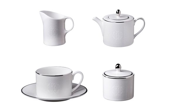 СЕРВИЗ ЗА ЧАЙ LIZZARD PLATIN, СЕТ ОТ 15 ЧАСТИ Roberto Cavalli Home Luxury Tableware - Stolbg.com