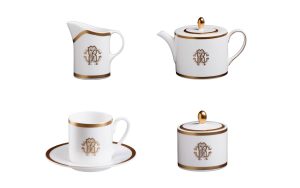СЕРВИЗ ЗА КАФЕ SILK GOLD, СЕТ ОТ 15 ЧАСТИ Roberto Cavalli Home Luxury Tableware - Stolbg.com