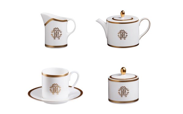 СЕРВИЗ ЗА КАФЕ SILK GOLD, СЕТ ОТ 15 ЧАСТИ Roberto Cavalli Home Luxury Tableware - Stolbg.com