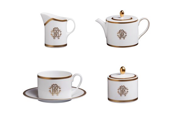 СЕРВИЗ ЗА ЧАЙ SILK GOLD, СЕТ ОТ 15 ЧАСТИ Roberto Cavalli Home Luxury Tableware - Stolbg.com