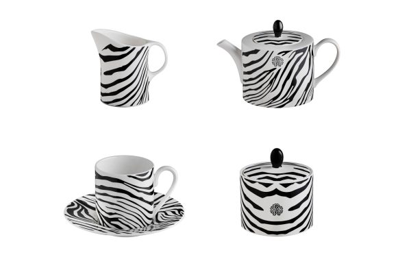 СЕРВИЗ ЗА КАФЕ ZEBRAGE, СЕТ ОТ 15 ЧАСТИ Roberto Cavalli Home Luxury Tableware - Stolbg.com