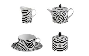 СЕРВИЗ ЗА ЧАЙ ZEBRAGE, СЕТ ОТ 15 ЧАСТИ Roberto Cavalli Home Luxury Tableware - Stolbg.com
