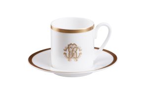 Чаша за кафе с чинийка Silk Gold Roberto Cavalli Home Luxury Tableware - Stolbg.com