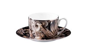 Подаръчен комплект за чай Tropical Jungle Black, Сет от 4 части Roberto Cavalli Home Luxury Tableware - Stolbg.com