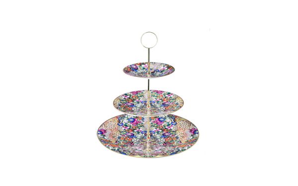 Поднос на три нива Golden Flowers Roberto Cavalli Home Luxury Tableware - Stolbg.com