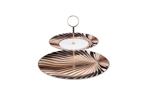 Поднос на две нива Tigress Gold Roberto Cavalli Home Luxury Tableware - Stolbg.com