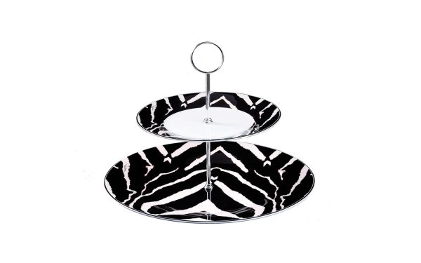 Поднос на две нива Zebra Roberto Cavalli Home Luxury Tableware - Stolbg.com