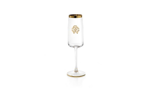 Сет от 2 чаши за шампанско New Monogram Gold Roberto Cavalli Home Luxury Tableware - Stolbg.com