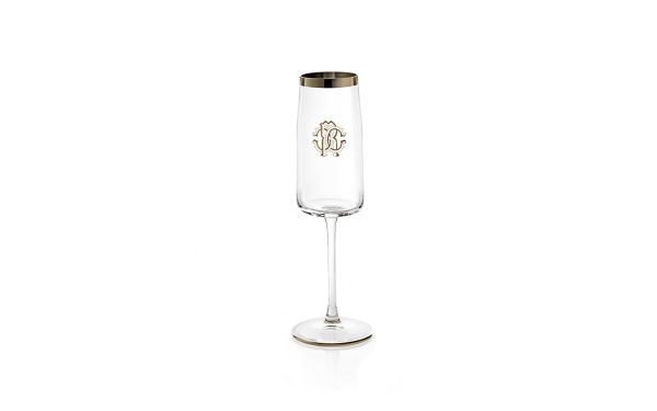 Сет от 2 чаши за шампанско New Monogram Platin Roberto Cavalli Home Luxury Tableware - Stolbg.com