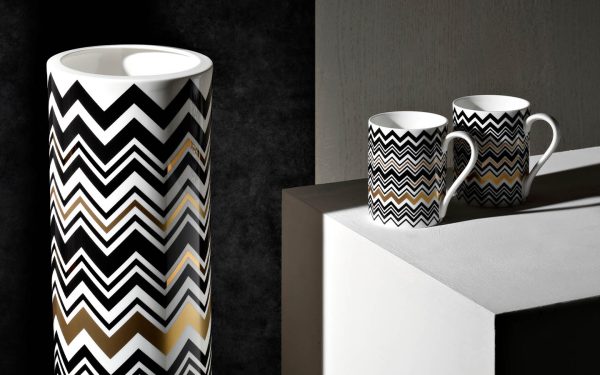 Висока ваза Zig Zag Gold Missoni Home - 3 - Stolbg.com