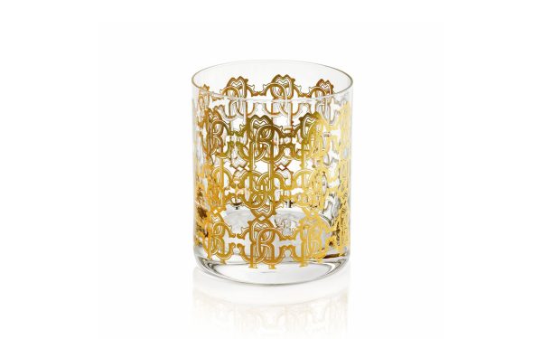 Сет от 2 чаши за уиски New Monogram Gold Double Old Fashion Roberto Cavalli Home Luxury Tableware - 2 -Stolbg.com