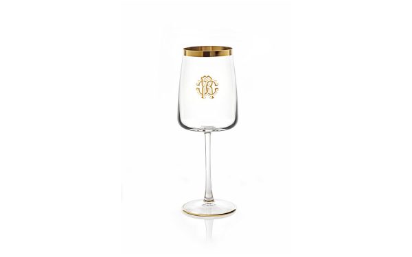 Сет от 2 чаши за вино New Monogram Gold Roberto Cavalli Home Luxury Tableware - 2 - Stolbg.com