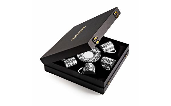Подаръчен комплект за кафе Monogram Black, Сет от 12 части Roberto Cavalli Home Luxury Tableware - 1 - Stolbg.com