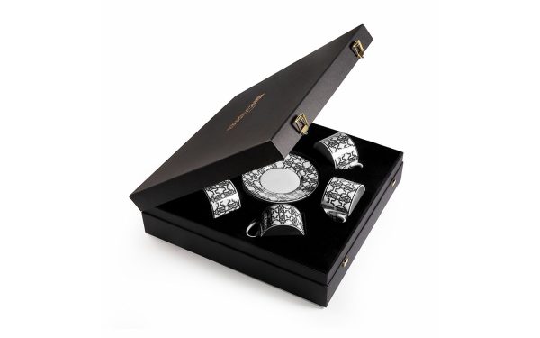 Подаръчен комплект за чай Monogram Black, Сет от 12 части Roberto Cavalli Home Luxury Tableware - 1 - Stolbg.com