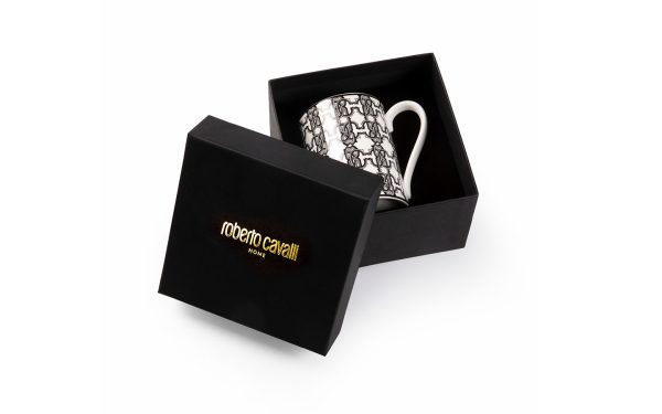 Порцеланова чаша/Мъг Monogram Black Roberto Cavalli Home Luxury Tableware - 2 - Stolbg.com