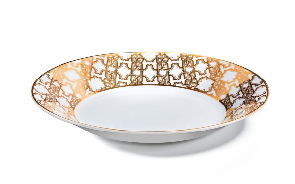 Дълбока чиния 22 см Monogram Gold Roberto Cavalli Home Luxury Tableware - 3 - Stolbg.com