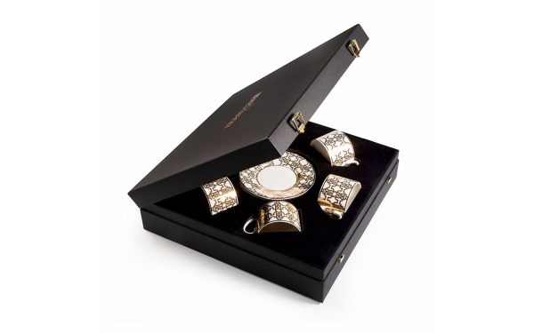 Подаръчен комплект за чай Monogram Gold, Сет от 12 части Roberto Cavalli Home Luxury Tableware - 1 - Stolbg.com