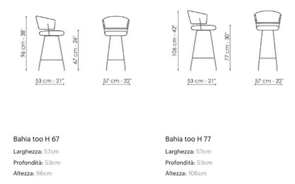 Бар стол BAHIA TOO Bonaldo - 4 - Stolbg.com