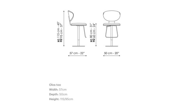 Бар стол OLOS TOO SWIVEL BASE Bonaldo - 4 - Stolbg.com