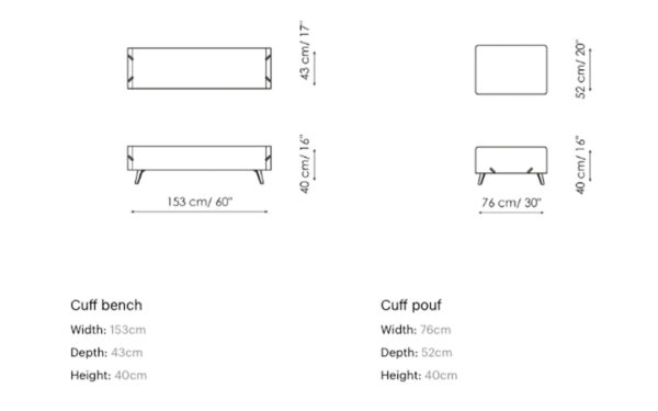 Табуретка и пейка CUFF Bonaldo - 5 - Stolbg.com