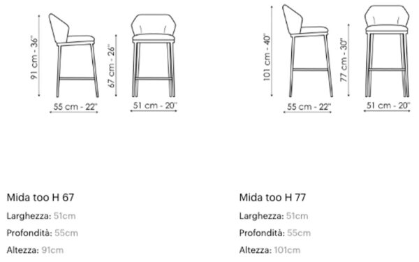 Бар стол MIDA TOO Bonaldo - 4 - Stolbg.com