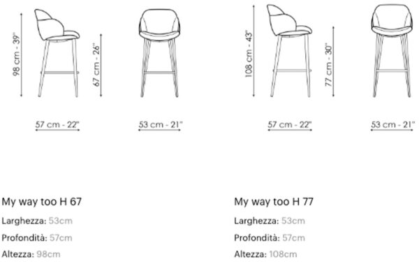 Бар стол MY WAY TOO Bonaldo - 4 - Stolbg.com