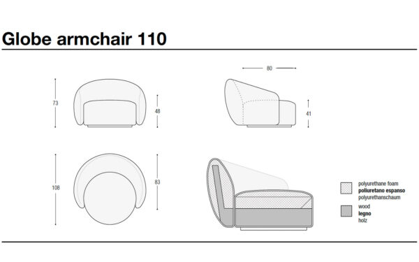 Кресло GLOBE ARMCHAIR Flexteam - 3 - Stolbg.com