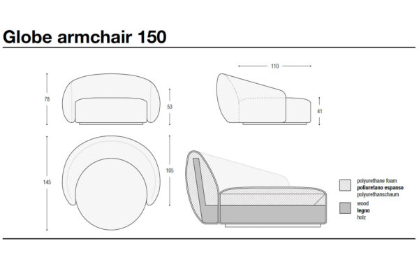Кресло GLOBE ARMCHAIR Flexteam - 4 - Stolbg.com
