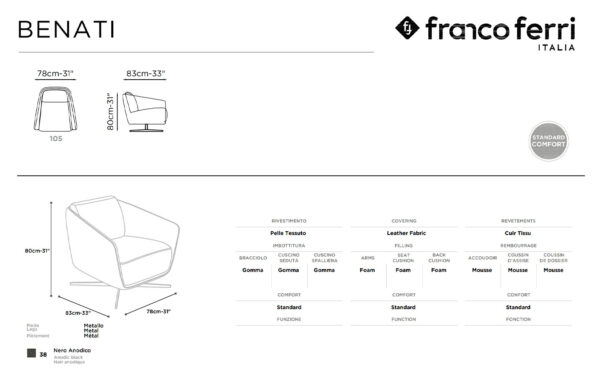 Кресло BENATI Franco Ferri - 6 - Stolbg.com